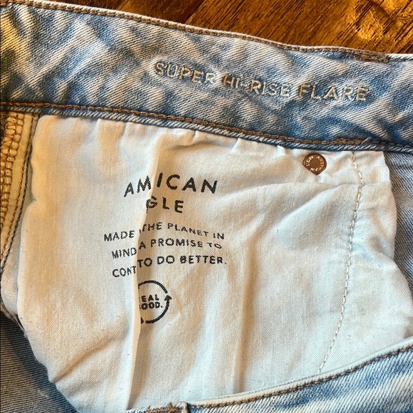 Light Blue AE flare Women's Jeans - Picture 3 of 5